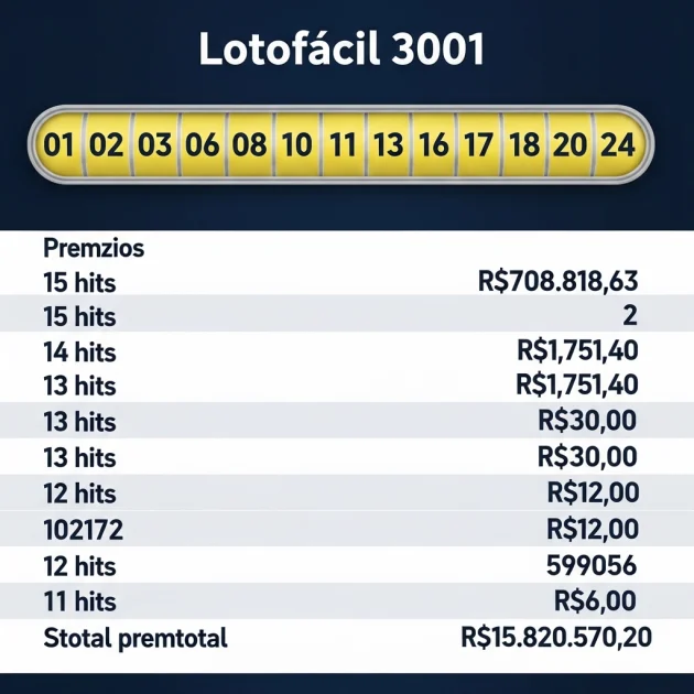 lotofácil 3001